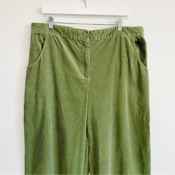 Gudrun Sjoden Corduroy Pants Wide Leg Trousers Spring Green XL - Picture 4 of 10